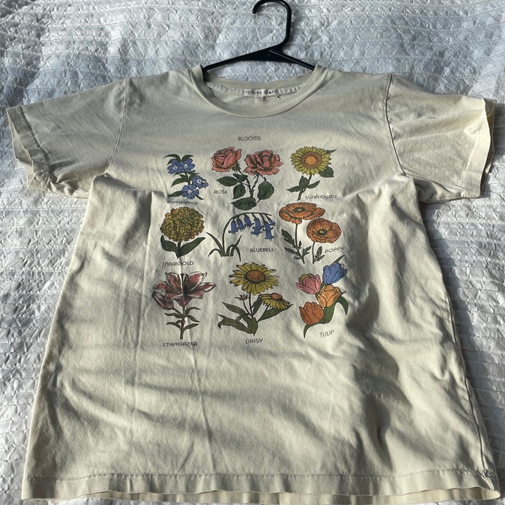 Cotton/lightweight/T-shirt/Cream white/medium